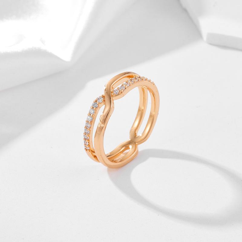 Dámské bižuterie Kinel Classic s přírodním zirkonem pro ženy ve dvouvrstvém designu