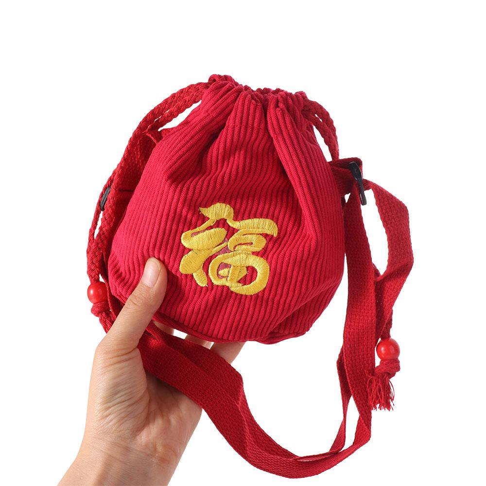 Crossbody New Year Lucky Money Bag Chinese Style Fu Embroidered Bag  Handbag