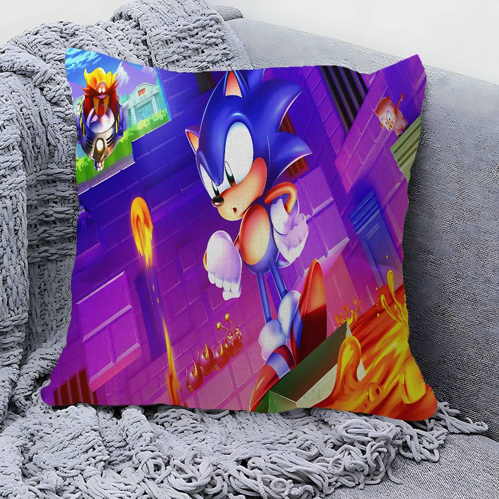 Anime S-Sonics H-Hedgehoges Pillow Gift Home Office Decoration Pillow Bedroom Sofa Car Cushion Coverpillow Case