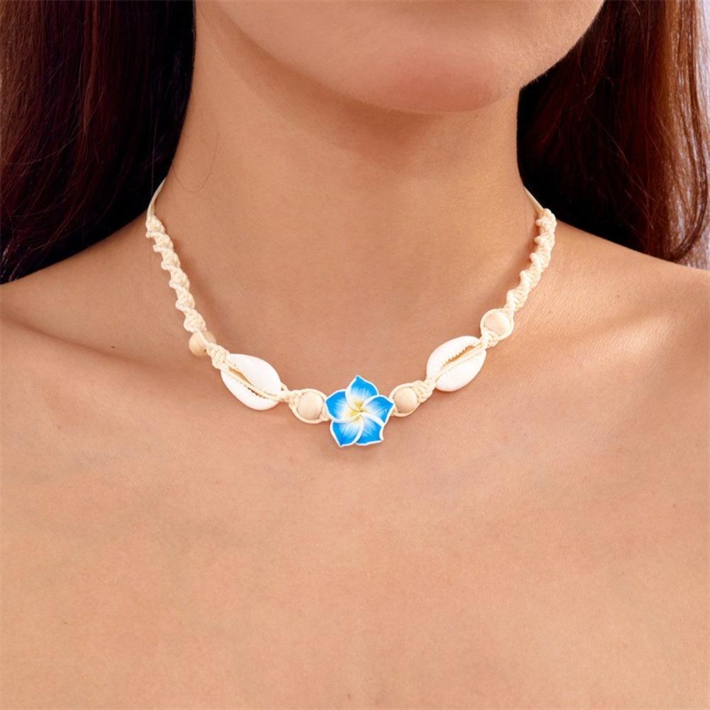 Bohemia Flower Clavicle Chain Weaving Chain Choker Fashion Shell Beads Necklace  Seaside