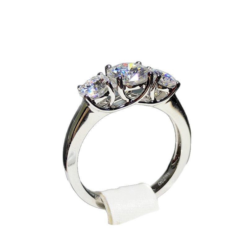 Adjustable Women's Open Ring: High Carbon Diamond, Eight Hearts Arrows Design, PT950 Plated.