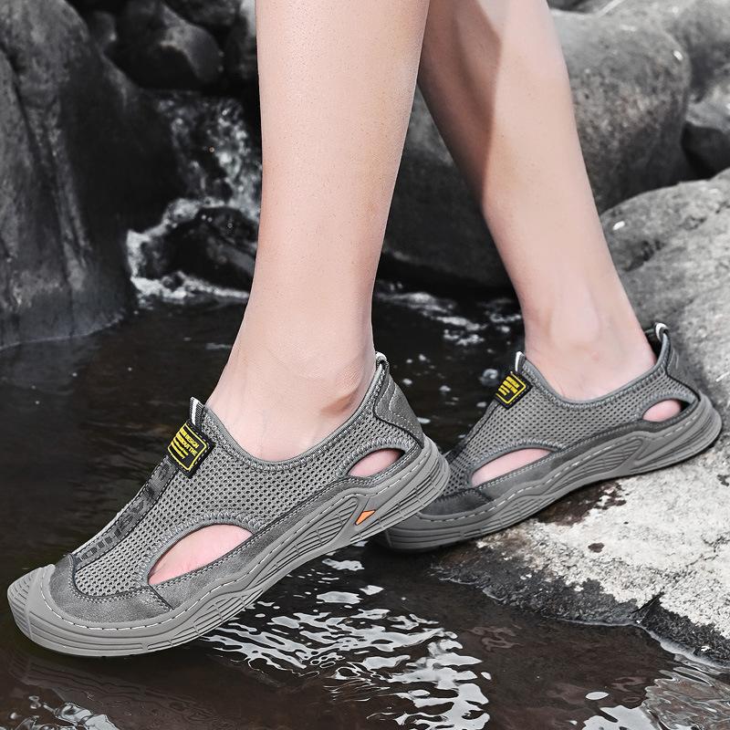 Summer New Casual Hollow Mesh Surface Breathable Beach Sandals Outdoor Comfortable Soft Bottom Closed Toe Hiking Boots