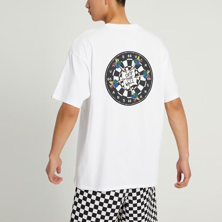 Vans Letter Pattern Printed Crew Neck Short Sleeve T-Shirt Men Tops White VN0008Z9WHT