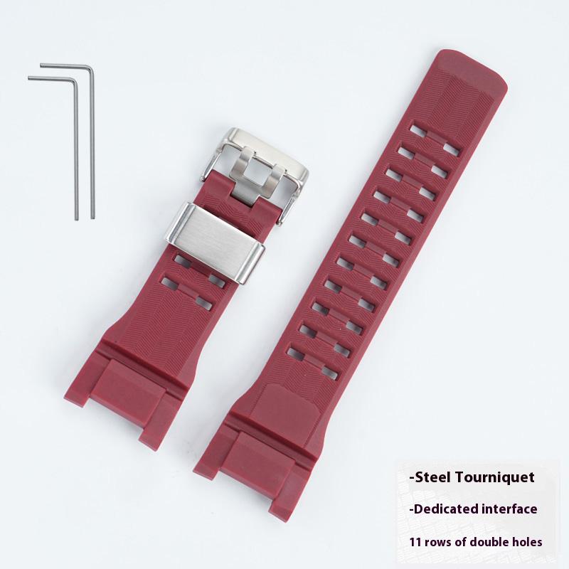 Pryskyřičný řemínek k hodinkám Casio GSHOCK, třetí generace Big Mud King GWG-B1000, speciální výřez, ocelový kroužek, náramek