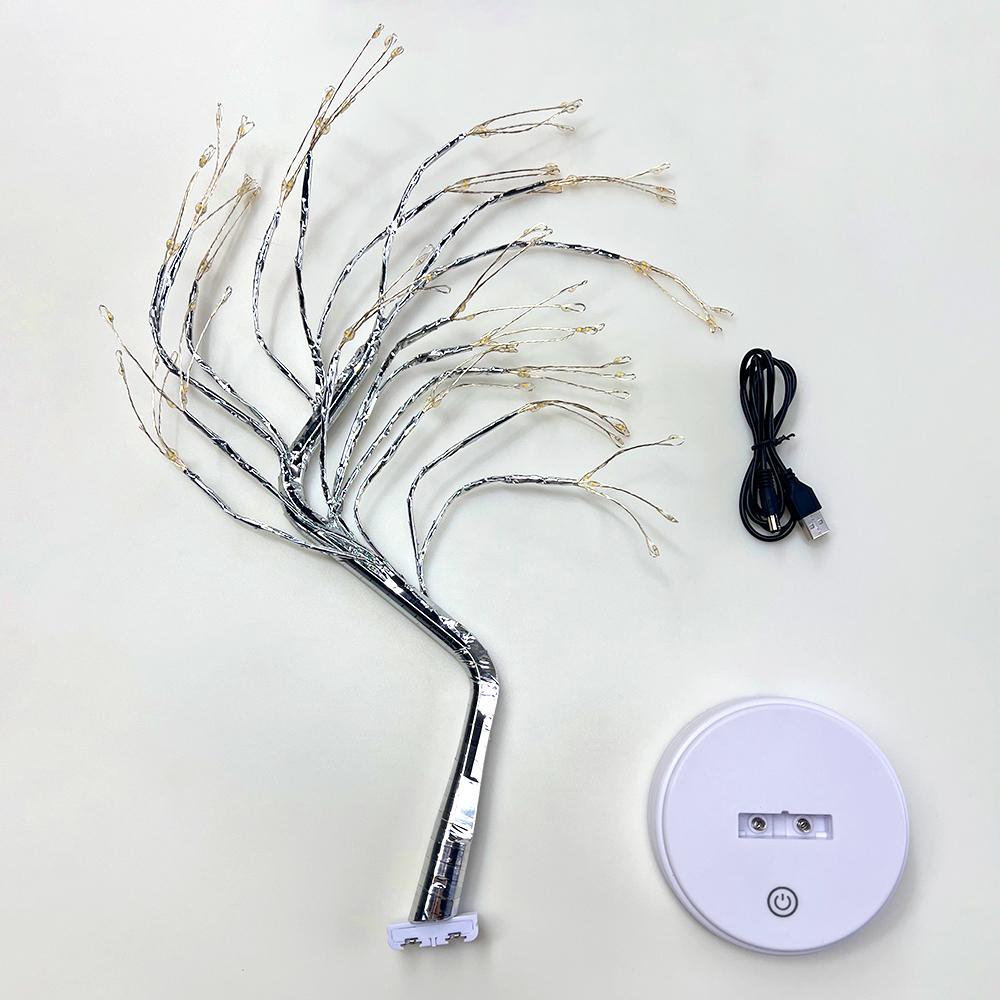 36/108LEDs Tabletop Tree Lamp, LED Atmosphere Night Lights, USB or AA Battery Lighting, for Camping Bedroom Holiday Party Decor