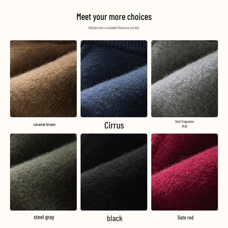 Hodo Herren Schwergewicht 100% Wolle Half-Zip Pullover