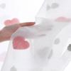 Korean Style Love Heart Embroidered Sheer Tulle Curtain for Living Room Bedroom, Cute Sweet White Transparent Window Voile Curtain for Home Decoration