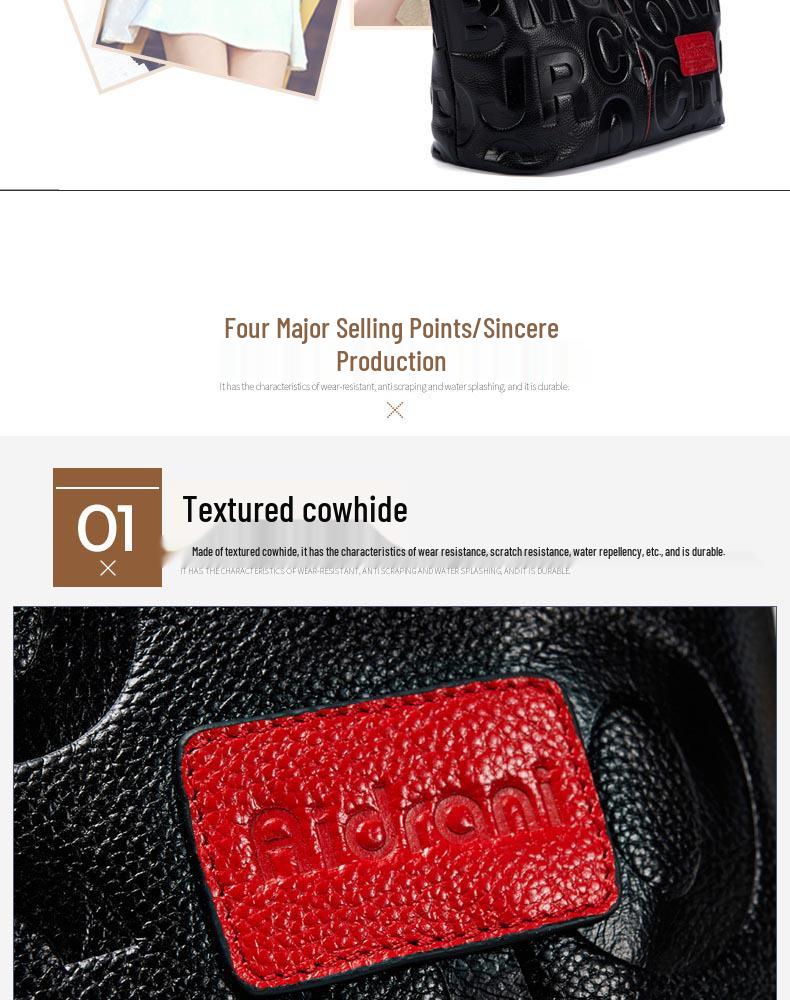 Qian Dian Women's Genuine Leather Tote: 2025 New Fashion Large Cowhide Shoulder and Crossbody Bag.