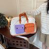 Fashionable Color‑Block Splicing Travel Bag Sports and Fitness Bag Yoga Handbag Suitable for Travel Gym Tourism Weekend Trip and Other Scenes