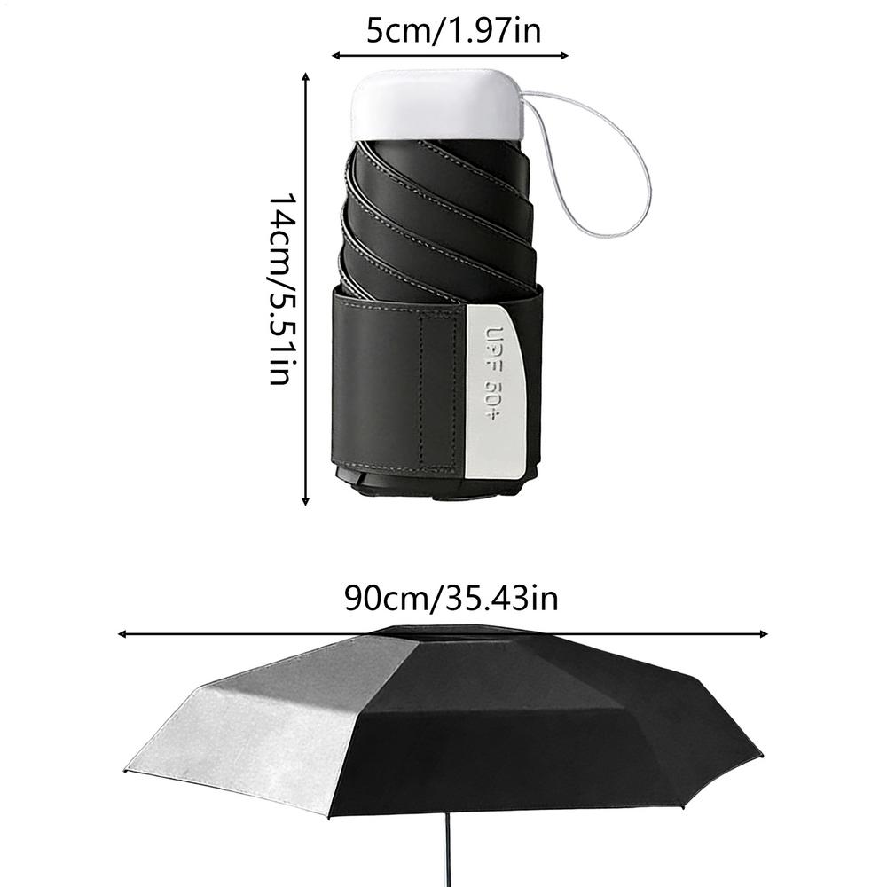 Mini Travel Umbrella Rainproof Sunproof UV Protection UPF 50 Folding Sun Umbrella Travel Size For Kids Women Adults Summer Beach