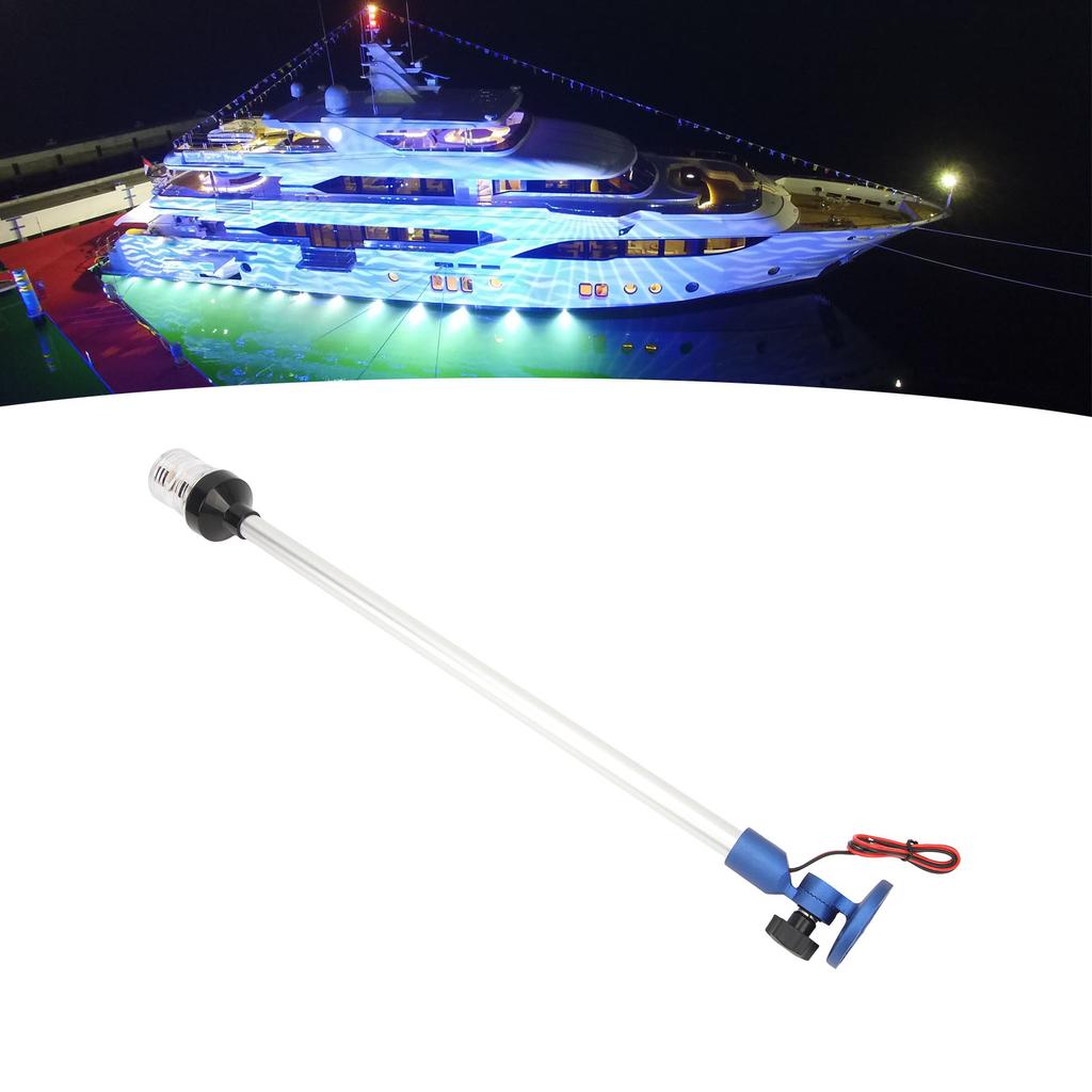 24in Boat   Light 360 degrees  All Round Rotating LED Stern Pole Light Aluminum Alloy Base for Yachts Marine