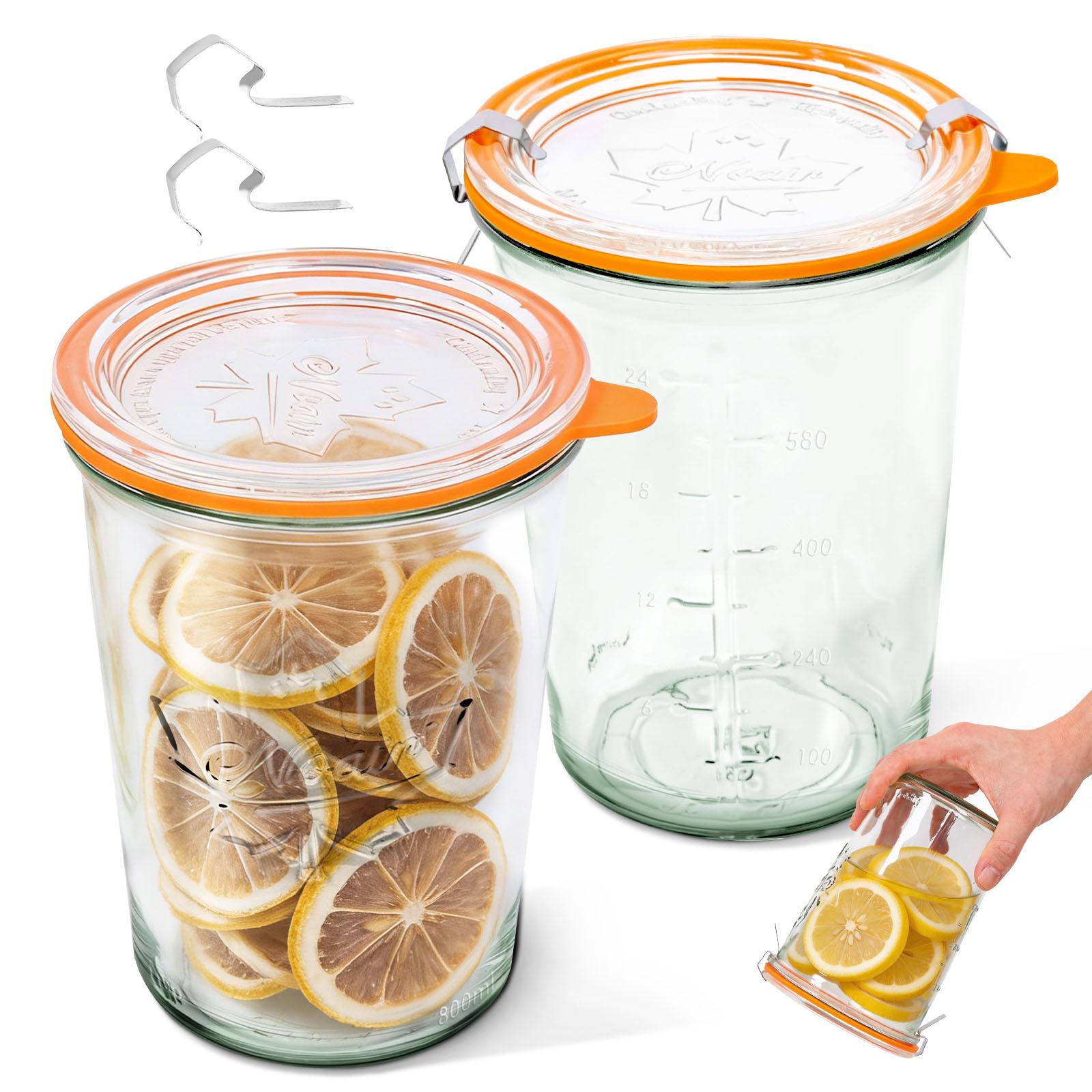 2Pcs 800 ml Glass Jar Transparent Food Storage Jar Wide Mouth Airtight Container for Vacuum Sealed Tank Coffee Beans Storage