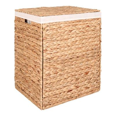 Rectangular Laundry Basket with Water Hyacinth Lid 43 X 32 X 55 Cm