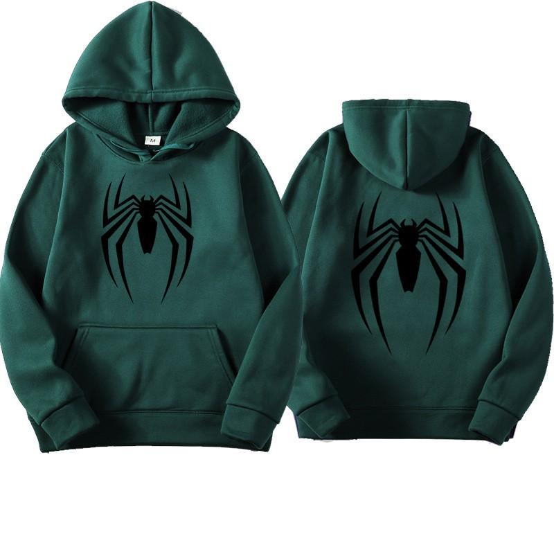 Mens Oversized Streetwear Hoodie With Spider Print - Soft Cotton Blend Loose Fit Casual Sweatshirt
