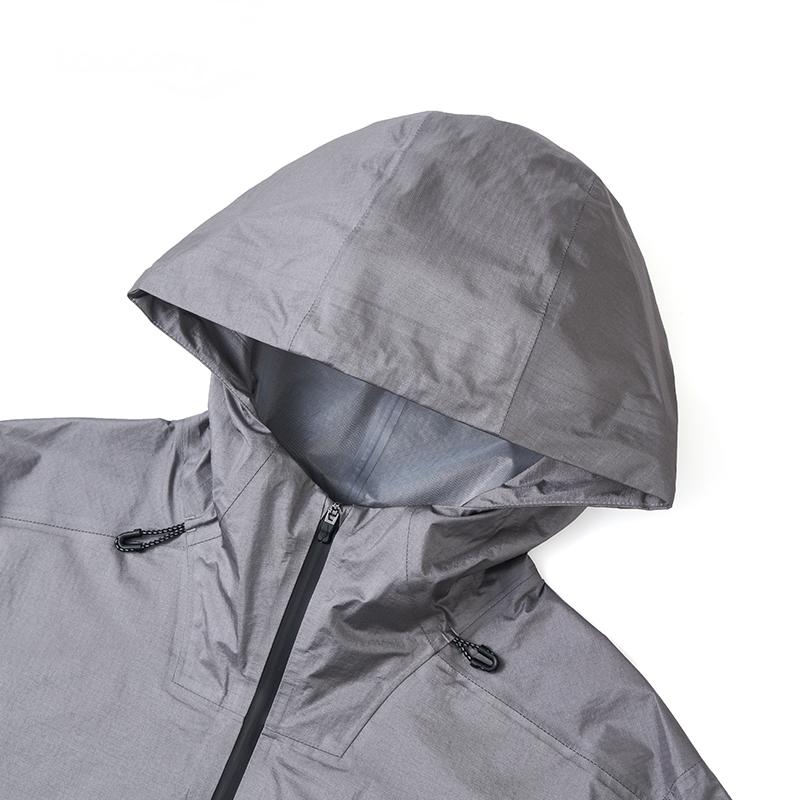 SAUCONY Logo Print Water-Resistant Casual Hooded Woven Jacket Men Jackets Light-Gray SC2249008C-MT06