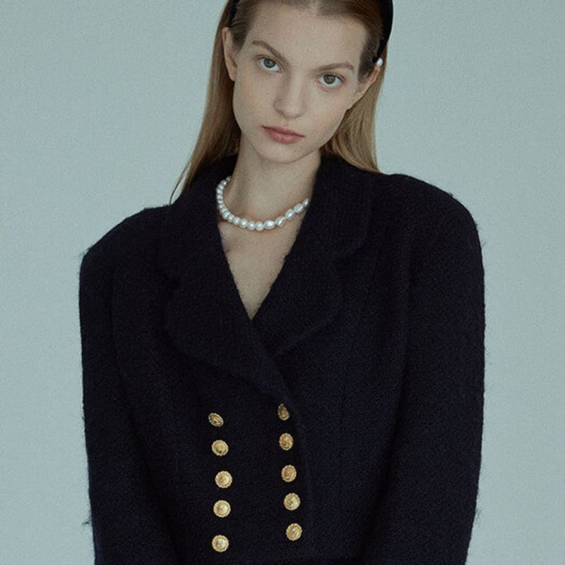 

Повязка на голову Elizabeth Moments из темно-синего бархата Midnight Navy