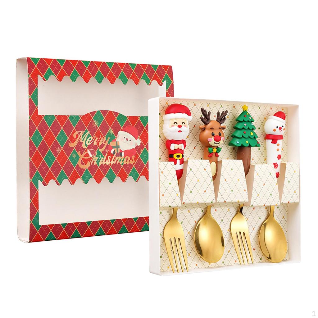 4 Piece Christmas Set, Tableware, Decoration, Cutlery, Teaspoon,