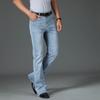 Men's Flared Jeans Boot Cut Leg Flared Male Designer Classic Denim Jeans High Waist Stretch Loose Flared Blue Jeans