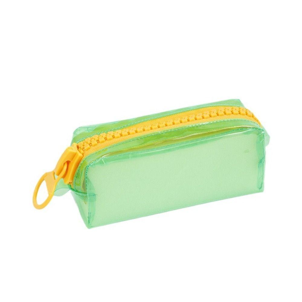 High Appearance Zipper Transparent Pencil Case Portable Makeup Pouch  Office Supplies