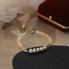 Korean Instagram Design Fashion Versatile Wheat Ear Chain Women's Bracelet Simple and Cold Style Beaded Pearl Style Bracelet