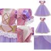 Förtrollande Trassel Rapunzel Prinsessa Maskerad Cosplay Kostym För Flickor