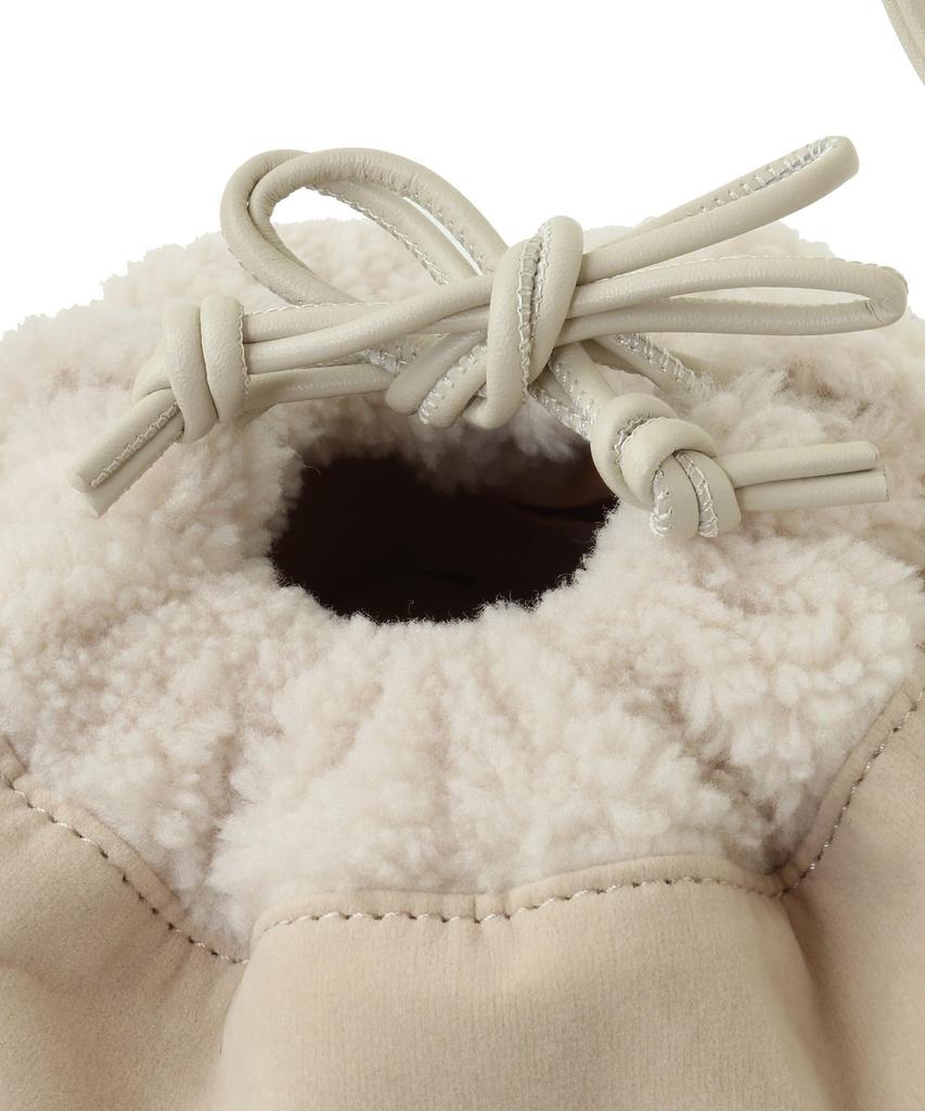 Maison de Fleur Women's Shearling Drawstring Shoulder Bag, Pink, 08000039000