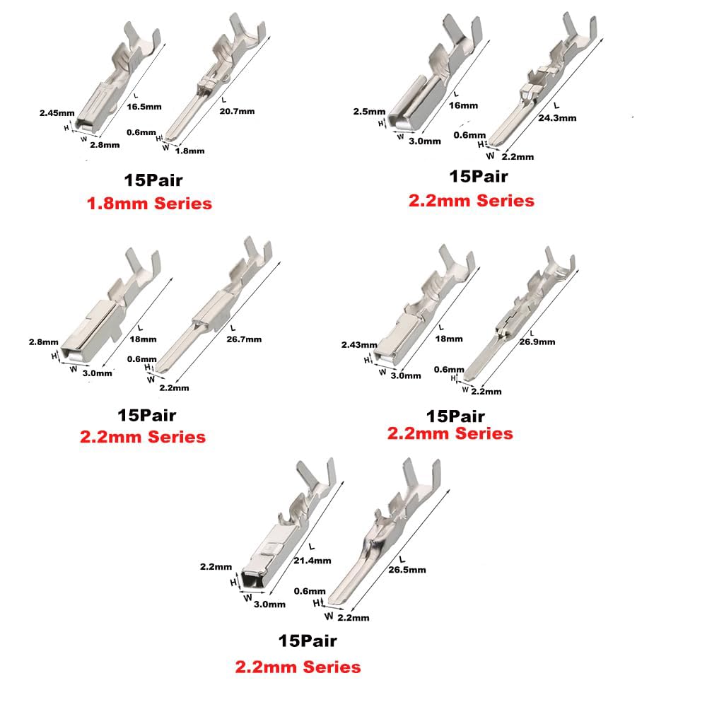 830Pcs 28Value Automotive Car Electrical Terminal P Auto Connectors Kit Metri-Pack P Kit Male&Female Wire Connector Terminal Wire Harness Wiring