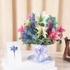 3D Pop-Up Blumenstrauß Grußkarte Sonnenblume Lilie Tulpe Nelke Blumenstrauß Karte für Muttertag Lehrertag Abschluss Jahrestag Geburtstag