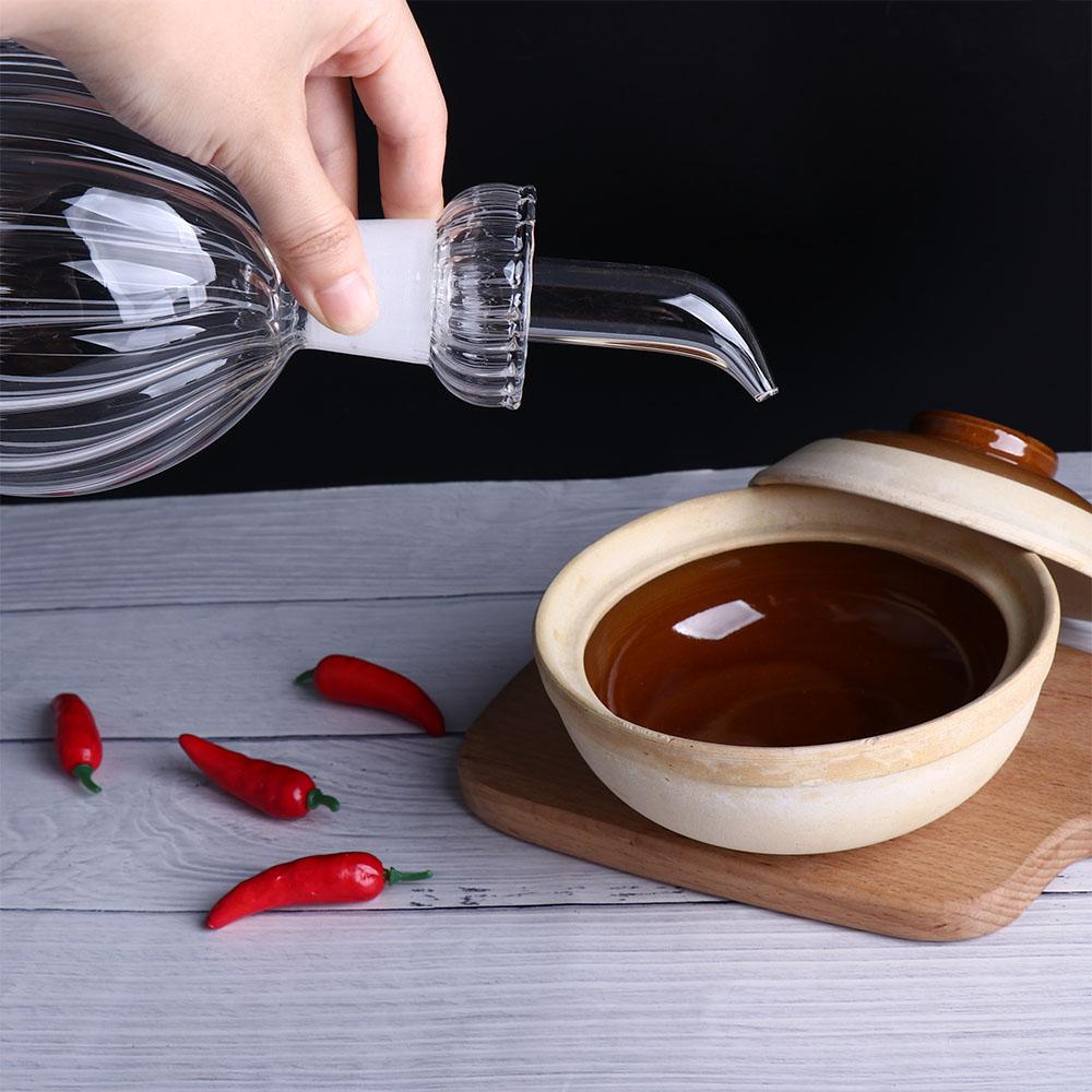 500/900ml Oil Dispenser Glass Vinegar Bottle Non-drip Condiment Container  BBQ