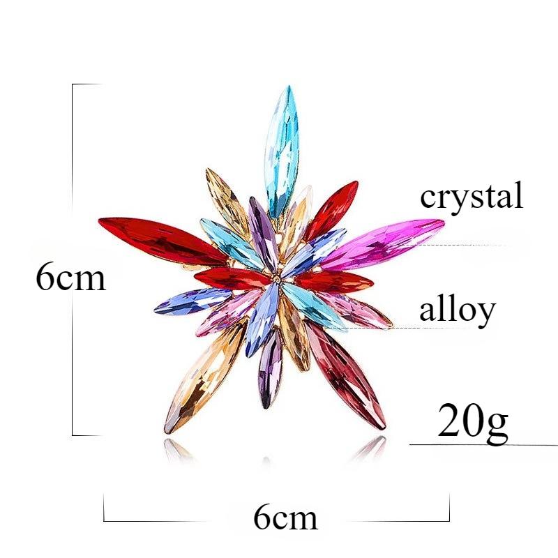 Fireworks brooch, European and American personality style, star colored diamond flower brooch, women's fashionable alloy diamond chest flower