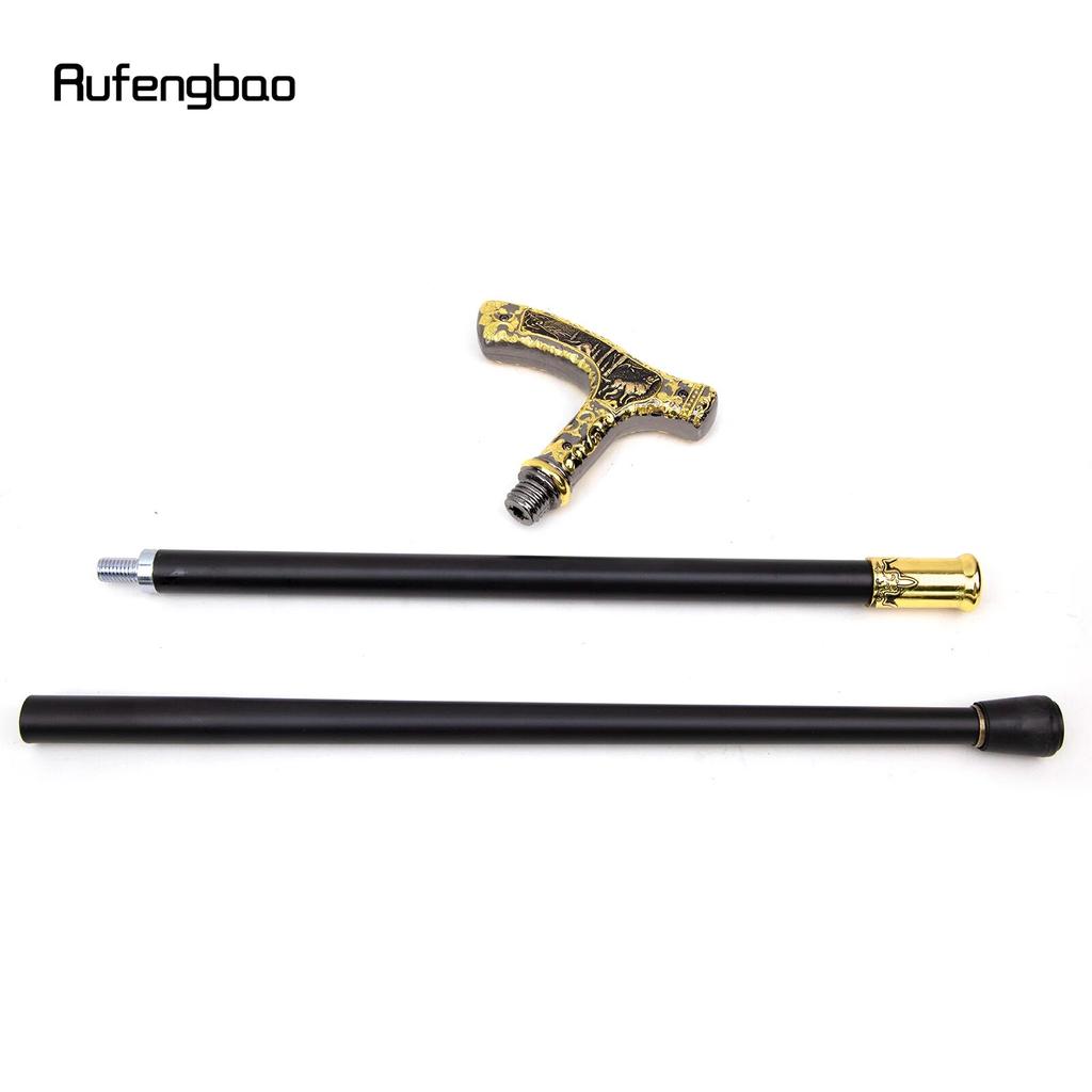 Steampunk Walking Cane - Golden Black U Design Luxury Gentleman's Walking Stick 92cm