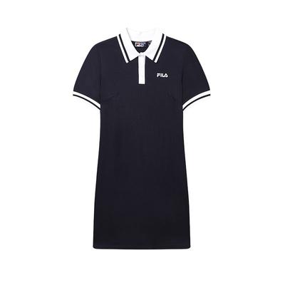 Letter Stripe Fashion Casual Polo Dress Women Dresses Legendary-Blue F11W329302ANV