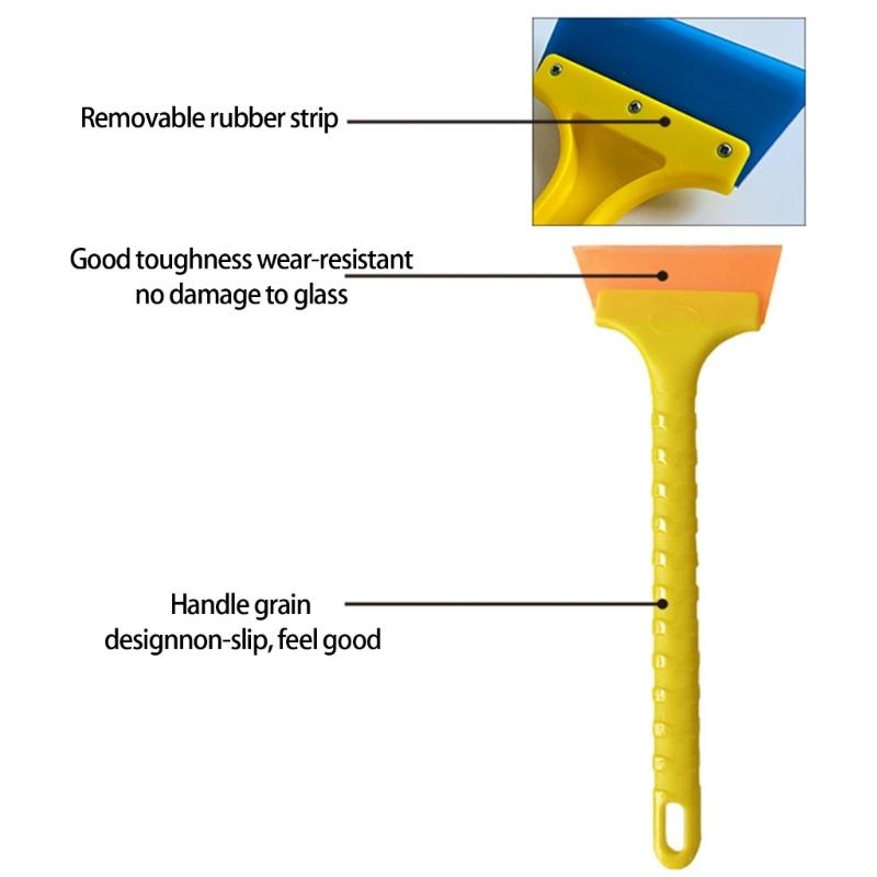 Multipurpose Rubber Squeegee With Extended ABS Handle Wiper Ice Scraper For Window Glass Tabletop Maintenance