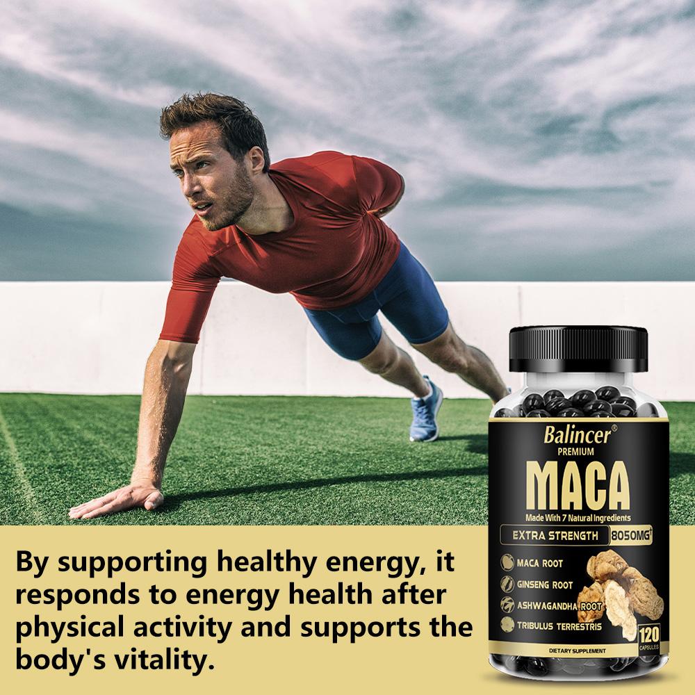 Maca Wortelextract Voedingssupplement, Met Zwarte Peper Extract, 120 Softgels Per Fles