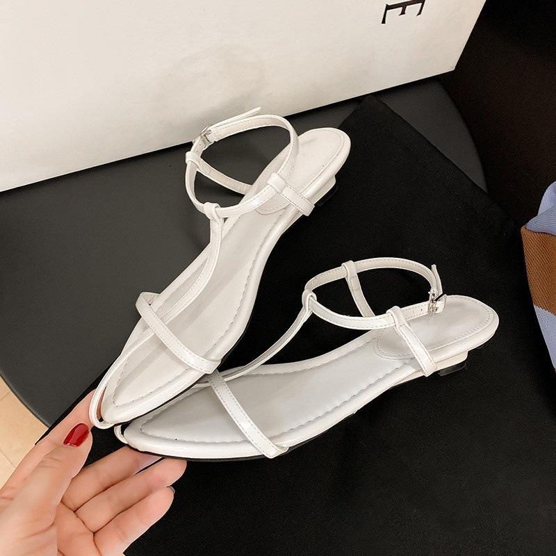 Wedge heel pointed high heels one-word buckle with open-toe buckle temperament sandals cross-strap shoes