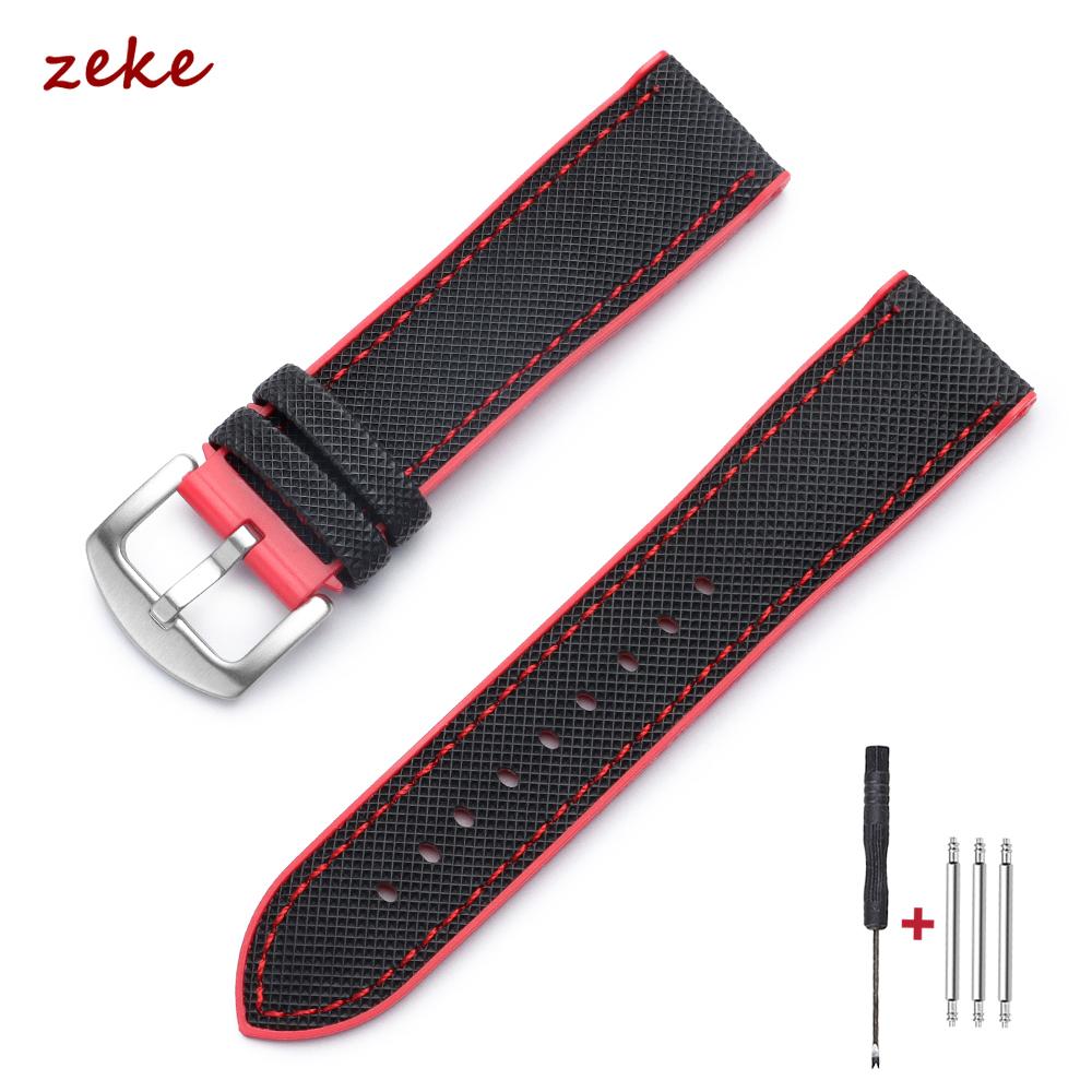 20mm Nylon Silikon Uhrenarmband für Omega für IWC Uhren Herren Sport Genähtes Uhrenband 18/21/22mm Weiches Ersatz-Uhrenband