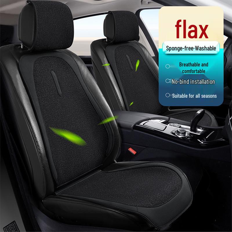 Almofada Universal para Banco de Carro em Linho Natural, Antiderrapante, Respirável, Durável, para Todos os Carros de 5 Lugares, Adequada para Todas as Estações.