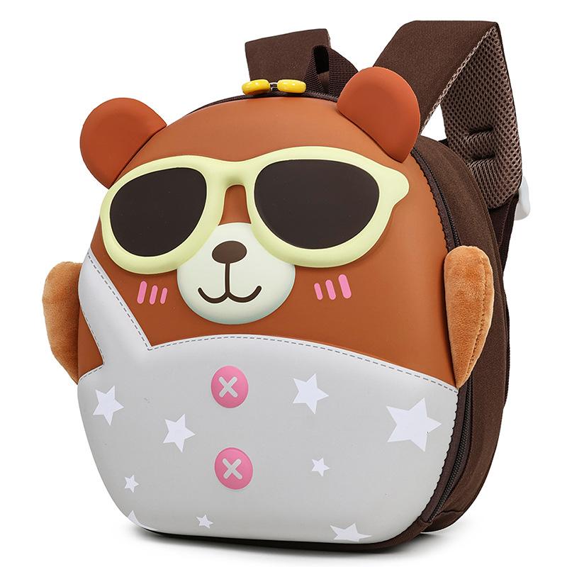 Schoolbag New Large Capacity Kindergarten School Bag Children's Cute Cartoon Bear Pressure Shell Bag Children's Fun 1D Backpack