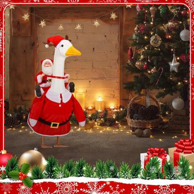 Yousheng Weihnachten Frau Weihnachtsmann Gans Outfits für 23 Zoll Zement- oder Kunststoff Veranda Gans Feiertagsgans Rotes Samtkleid mit Hut für Außenhof Rasen
