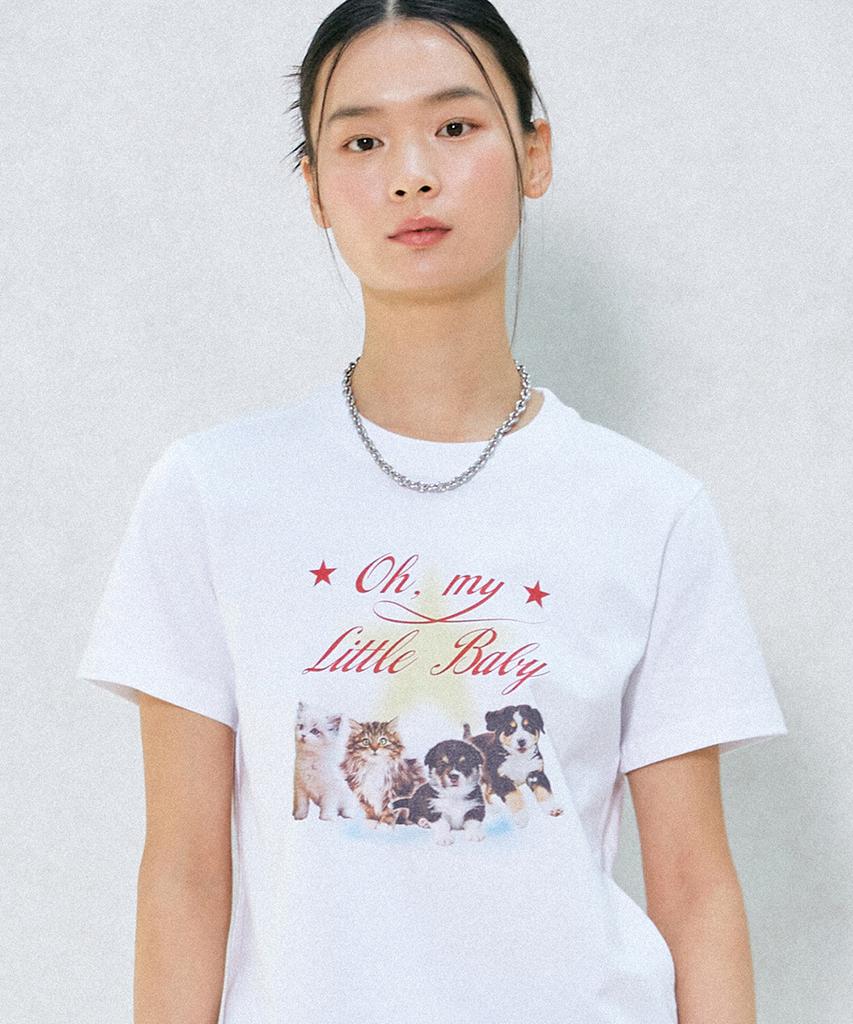 GAKKAI UNIONS Little Baby Short Sleeve T-Shirt White