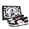Dunk Black White, Pink Cat Dream Abrasion Resistant Abrasion Resistant Low Top Skateboard Shoes Unisex Black Pink DD1391-100(Team883-)