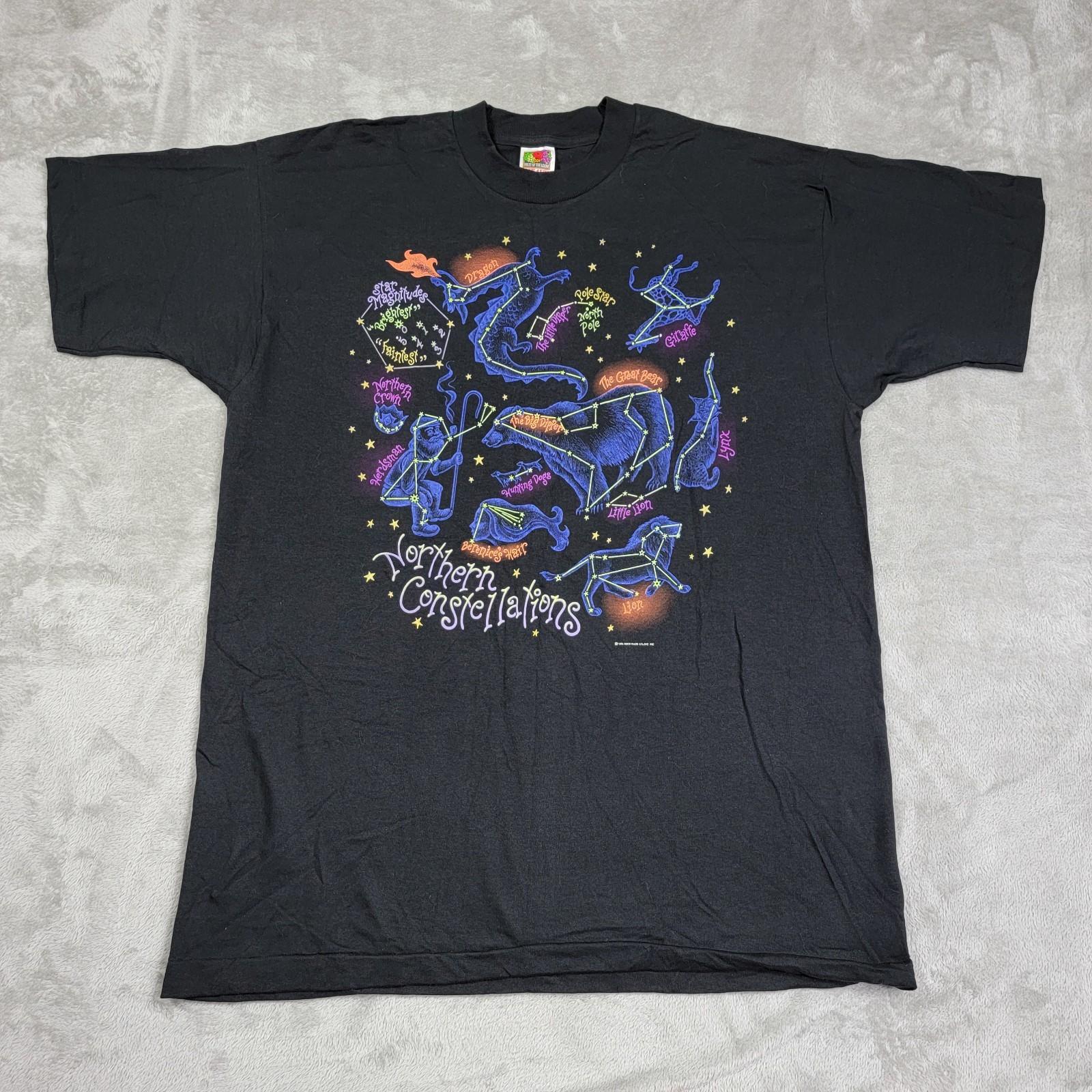 Vtg 90’s Constellation Zodiac Glow In The Dark Single Stitch T Shirt XL 1995 Unisex T-Shirt M