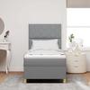 Boxspring Bed with Headboard Light Gray 90 x 190 cm Fabric
