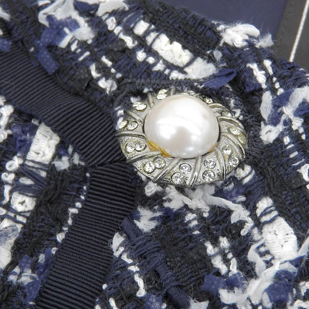 FOXEY Petit Triomphe Tweed Jacket Women's Navy 38 39873 Jacket 38 NavyUsed