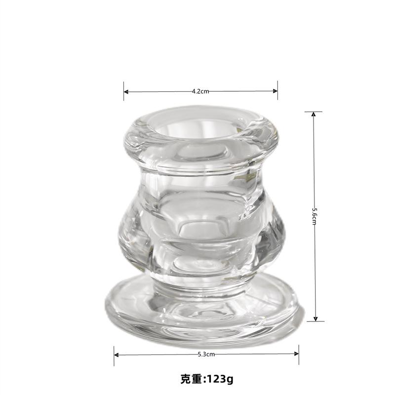 European Simple Glass Candlestick Household Pole Wax Base Romantic Dining Table Creative Home Decoration