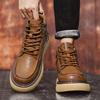 Fashion Casual men's boots New Thick Bottom Versatile Style for Autumn and Winter Business office party Outdoor quality leather shoes