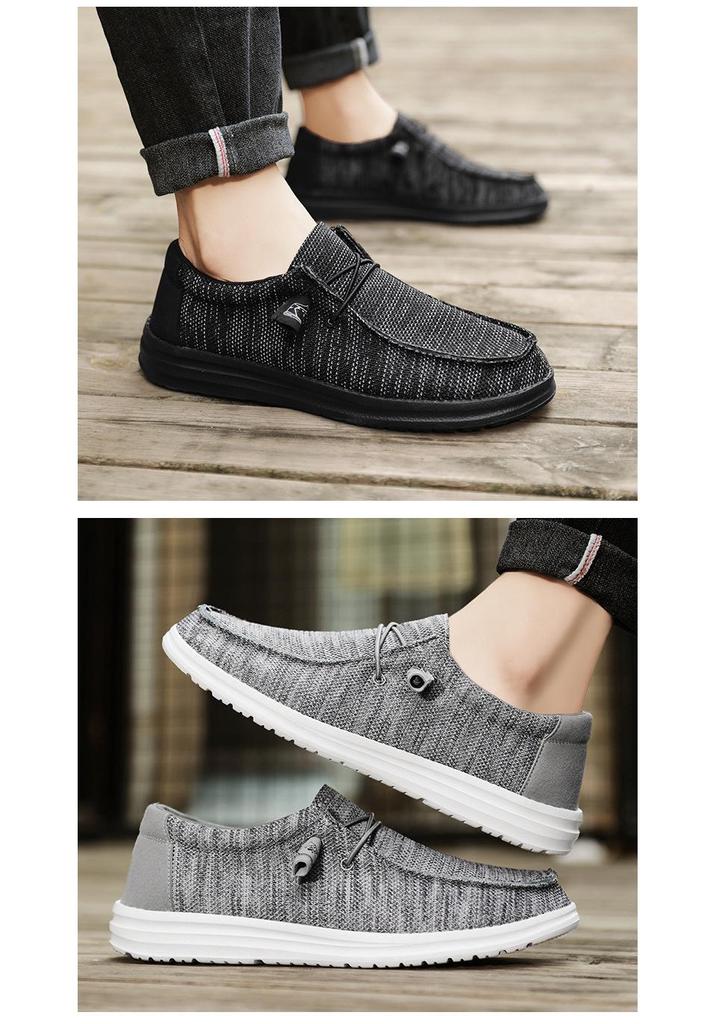 Mocassini da Uomo in Tela Extra Large - Slip-on Casual per Tendenze Transfrontaliere.