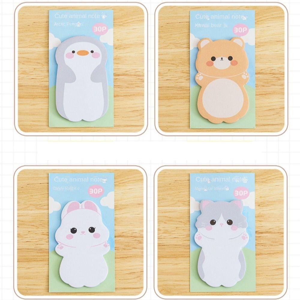 Cartoon Bear Sticky Notes Cat Notepad Message Notes Animal Memo Pad  Stationery
