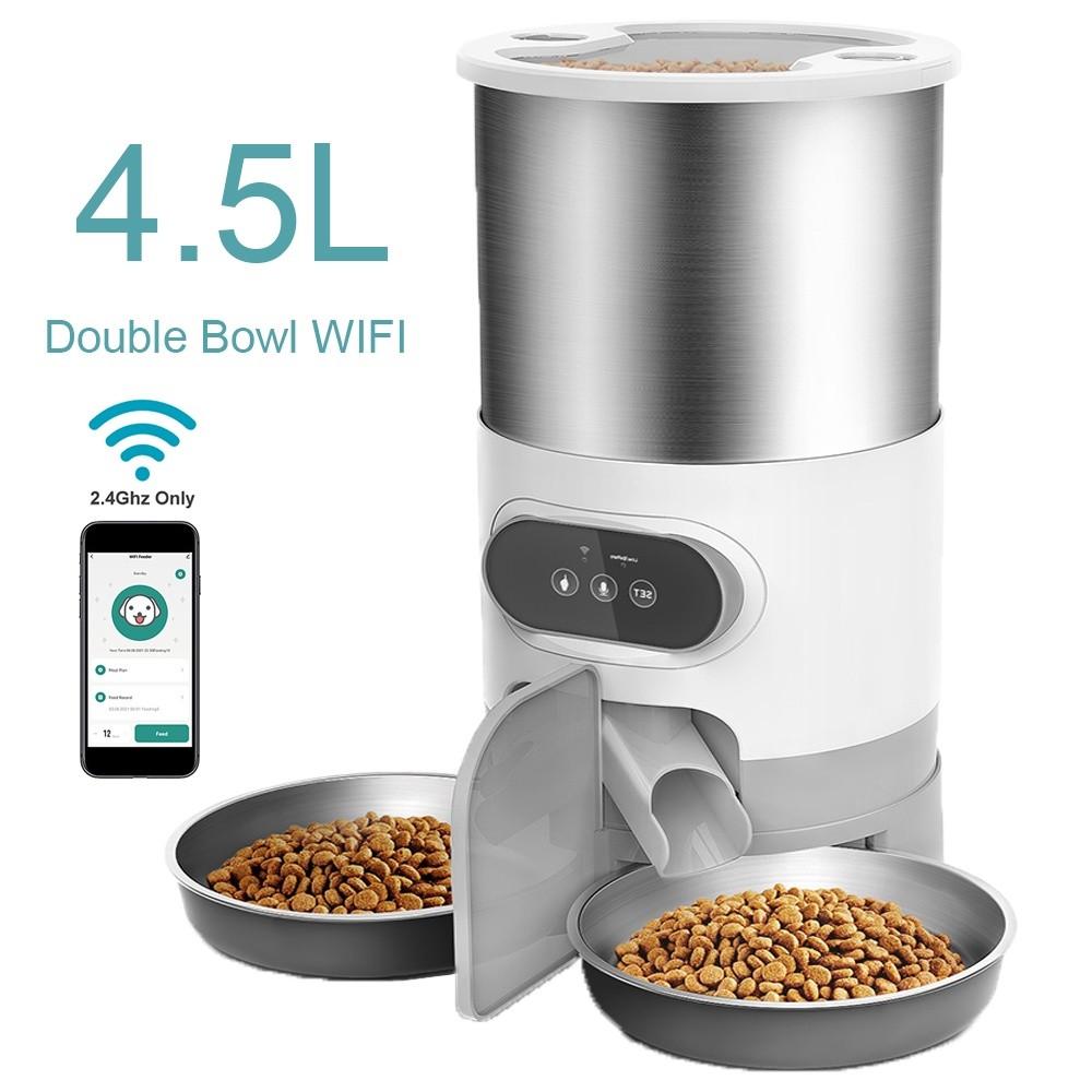 Cat Dog & Rabbit Food Dispenser Large Capacity Stainless Steel Feeder Bowl Smart Automatic Wifi Pet Feeder