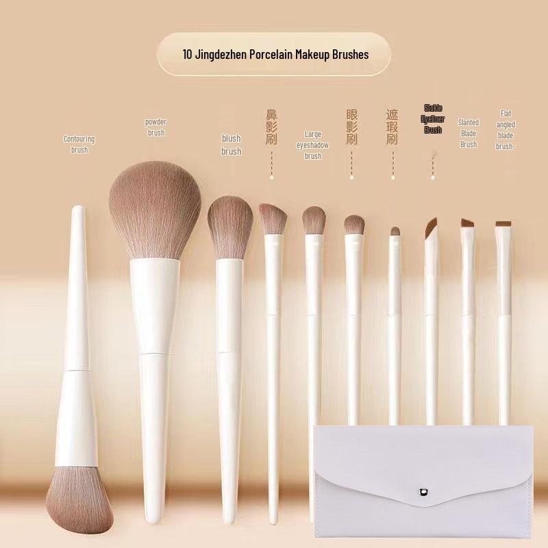 12-teiliges Anfänger-Make-up-Pinselset: Lidschatten-, Rouge-, Puder- und Konturpinsel mit weichen Borsten